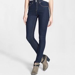 RAG & BONE Nina Blue High Rise Skinny Heritage Wash Jeans 27
